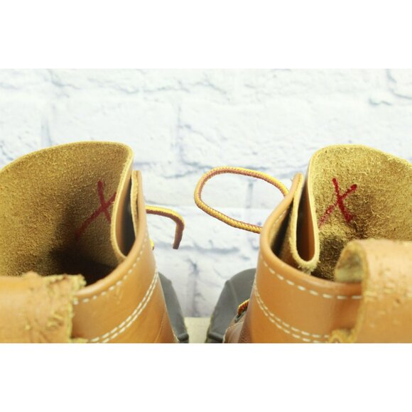 LL Bean 8" Unlined Round Toe Ankle Brown Leather Duck Boots Lace Up Size 9 M - Picture 9 of 12